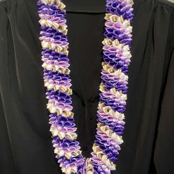 Graduation Plumeria Ribbon Lei / Necklace 