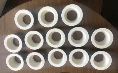   4 Inch Recessed Can Light Trim with White Metal Step Baffle, for 4 Inch Recessed Can Set Of 13 