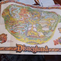 Rare Big Thunder Mountain Railroad Map Disneyland 1979 42 X 29 