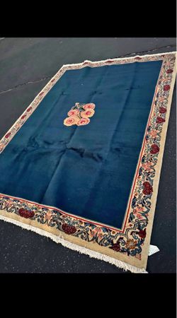 7x9 Persian Kerman handmade rug.