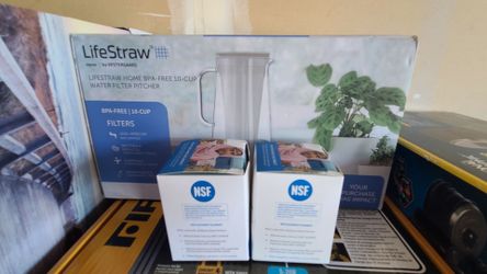 Life straw home water filter pitcher with 2 free replacement cartridges