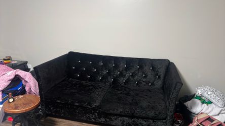 black velvet couch