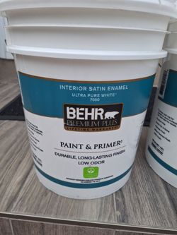 Behr Premium Plus Interior Satin Enamel Paint 5-Gallon x2