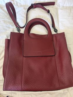 Vicente camuto leather tote burgundy