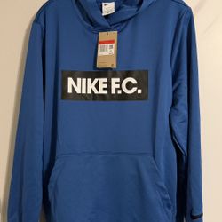 NIKE FC HOODIE DRI-FIT LIBERO BLUE L Large medium small