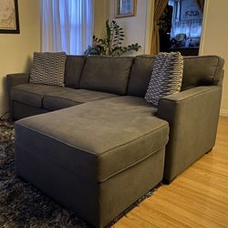 Gray Taren II Modern 90” Sectional Sofa with Reversible Chaise by Living Spaces