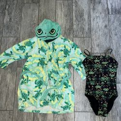 Girls Bathing Suit, And Robe Size 8