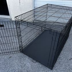 48x30x32in X-Large Black Metal Single Door Dog Pet Animal Cage Containment Crate! Good condition!