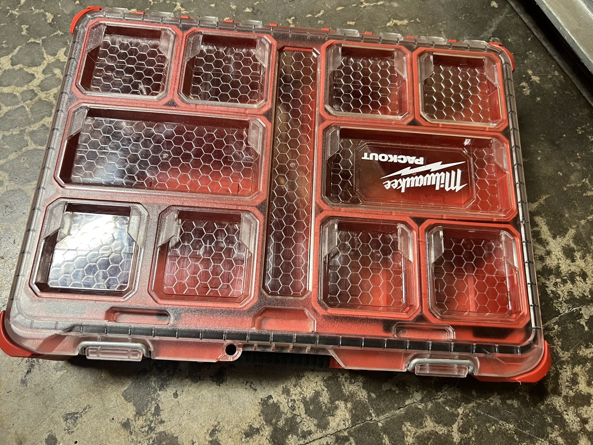 Two used Milwaukee PACKOUT Portable Small Parts