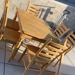 Solid Wood Dinning Set W 6 Matching Chairs 🪑