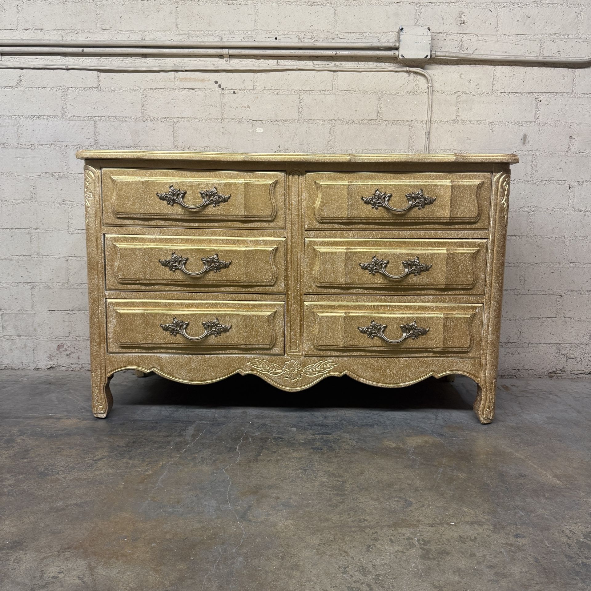 Delivery is available Dixie Cabaret Vintage Dresser | Custom Gold Paint | Solid Wood $590 OBO!