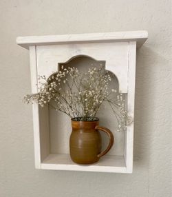 Handmade Solid Wood Wall Shelf - Hanging Display