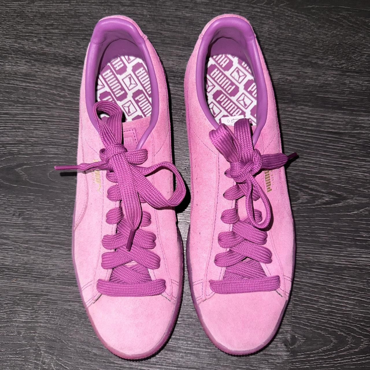 Womens Puma Purple Suede Classic Plateau Shoes Size 10.5