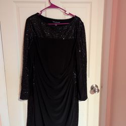 Sequined Black Dress