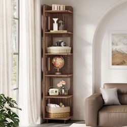 6-Tier Tall Corner Shelf, 71-Inch Tall