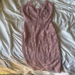 Sexy Short Pink Lace Dress