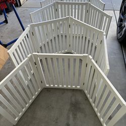 Freestanding Pet Gate - white wood
