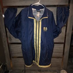 Vintage Adidas Notre Dame Jacket Mens L Full Zip Striped Fighting Irish