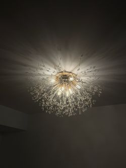 Crystal Dandelion Flush Mount Ceiling Light
