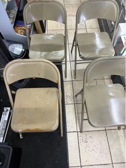 Multiple Metal Folding Chairs