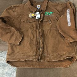 Vintage Carhartt Duck Flanneled Trucker Jacket 2XL