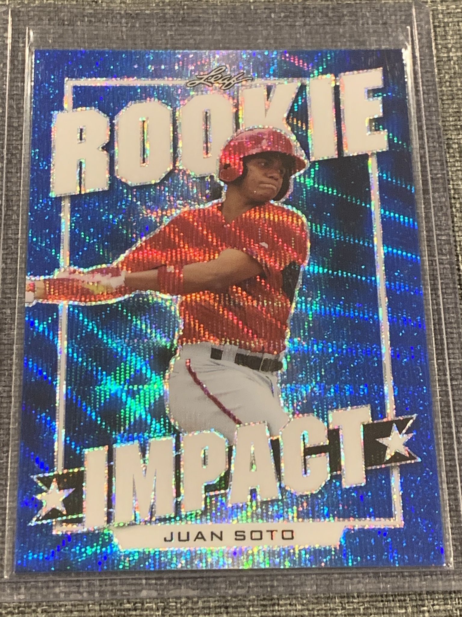 2018 JUAN SOTO RC SET Leaf Rookie Impact Pink Wave /5 & Blue Wave /10