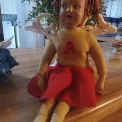 1930 Antique Soft ALABAMA Cheerleader Doll