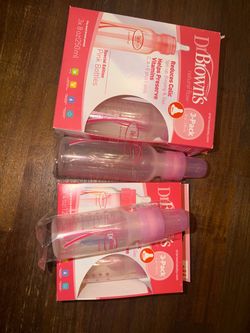 Dr. Brown's Natural Flow Pink Baby Bottles Set - 8oz & 4oz