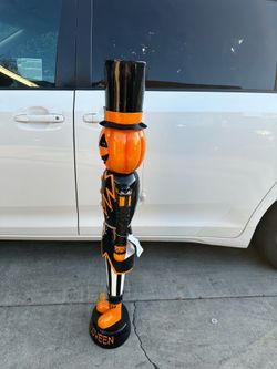 Halloween Jack-o'-Lantern Pumpkin Nutcracker Figure w/ Top Hat, 4 Feet Tall