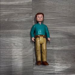 1993 Vintage Action Figure doll house man / dad with Teal Shirt and Tan Pants
