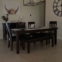Ashley Table Chairs Bench Buffet
