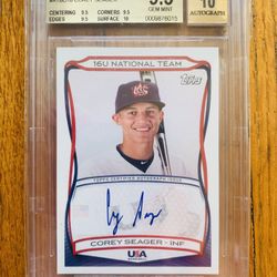 Corey Seager Dodgers Topps Rookie Auto!