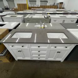 60 Inch bathroom vanity, Double sink, vanidad tocador