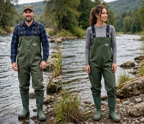 Repel Footwear Unisex Chest Waders with Boots – Men's Size 11 – Green – Preowned