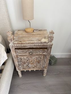 Indian carved nightstands (2)