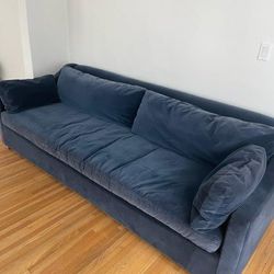 Restoration Hardware Blue Velvet Couch
