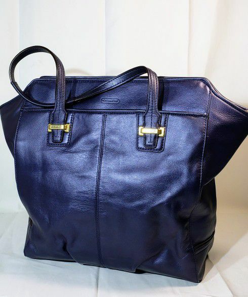 Coach- Taylor North/South Tote, Stunning Blue, Like New