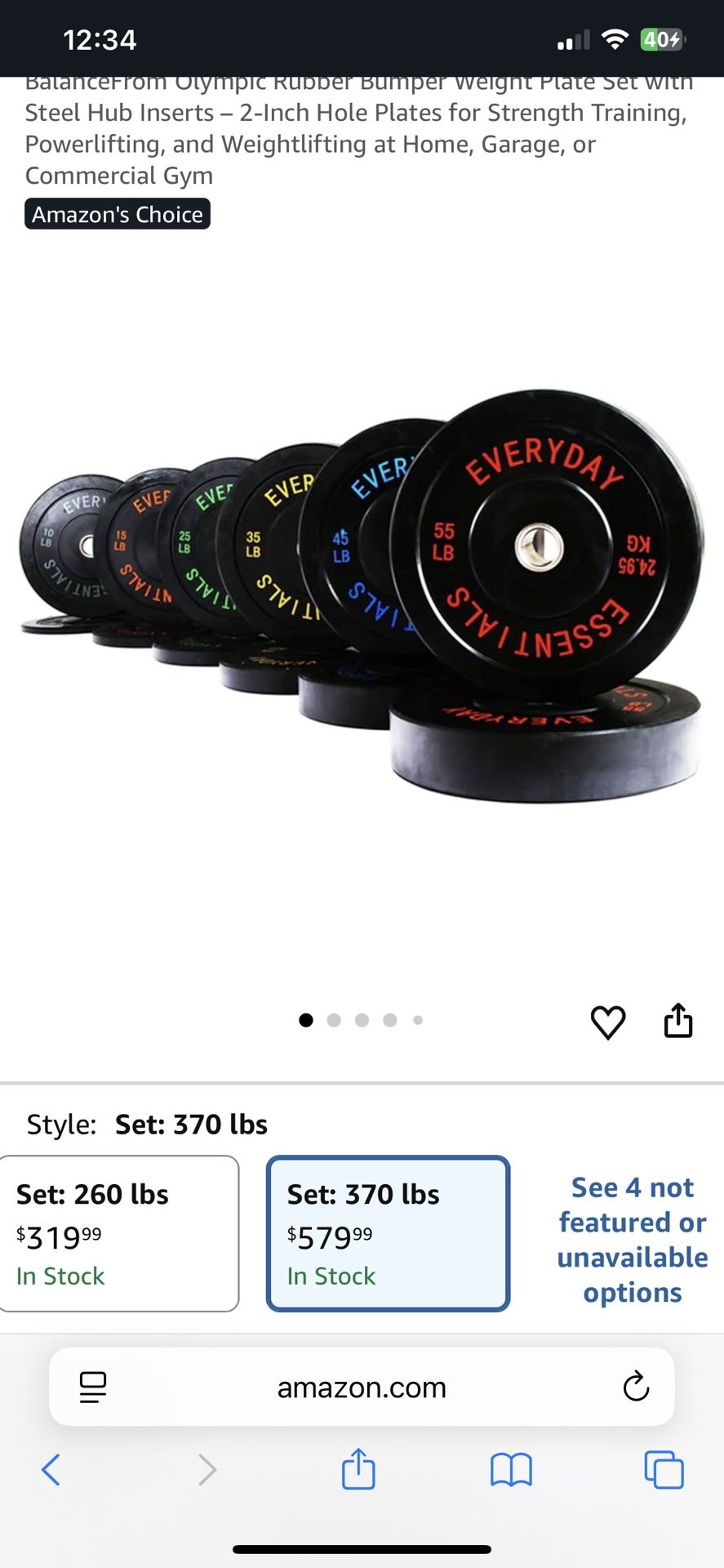 BRAND NEW Rubber Bumper plates - 370lbs