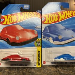 Hot Wheels Porsche Clips Red And Blue