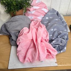 Changing Pad Cover Girl, Diaper Changing Pad Covers 4 Pack, Fitted Baby Changing Table Sheets for 32''×16'' Change Table Pad, Cradle & Bassinet Sheets