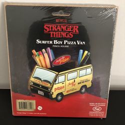 New! Stranger Things Surfer Boy Pizza Van Pencil Holder