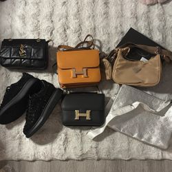 Purse Lot and 1 Pair of Shoes 