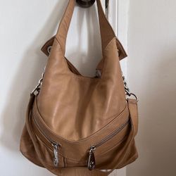 Michael Kors Beige Leather Boho Bag