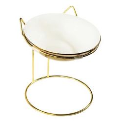 Angels Creations Cute Cat Bowls, Elevated Cat Food Bowl with Raised Stand, Gold