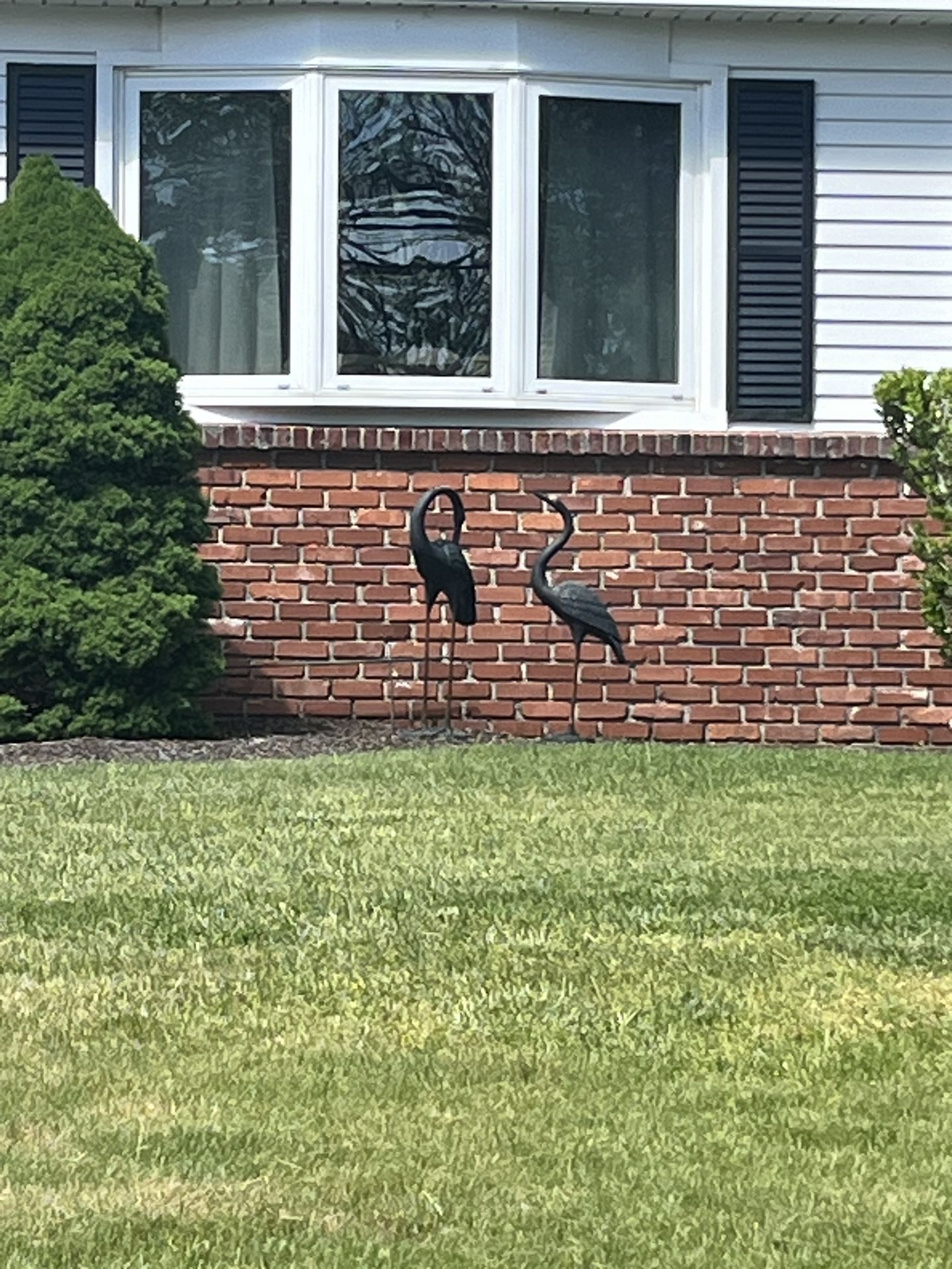 Cast Iron Crane Statues