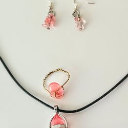 Rose Quartz Set Of Jewelry 