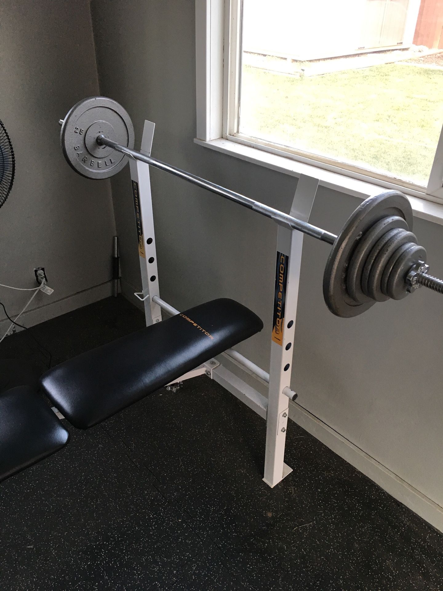 Bench and 120 lbs of weight!