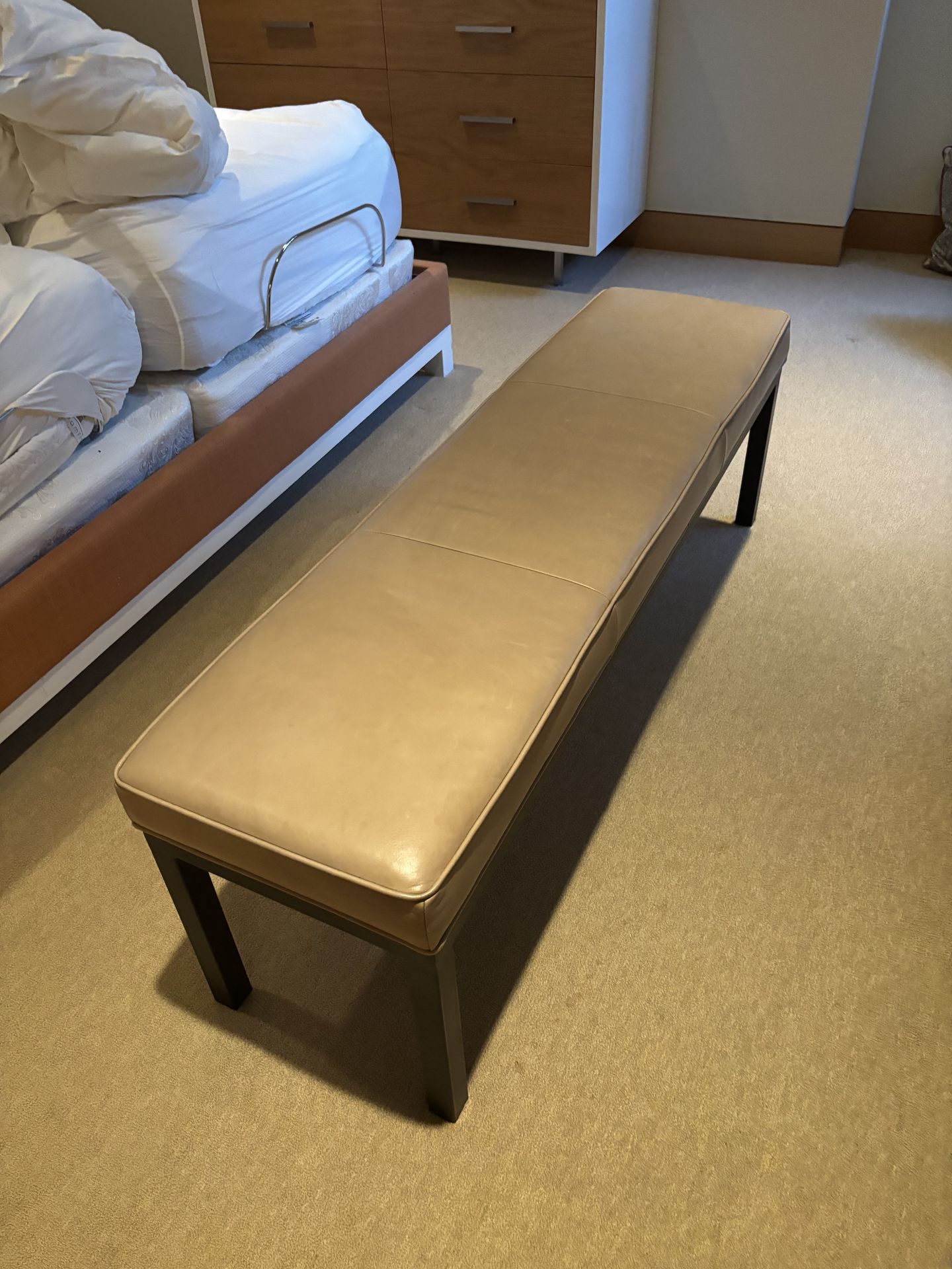 Modern Leather Bench / End of Bed Bench