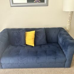 Royal Blue Coach With Oversized Chair