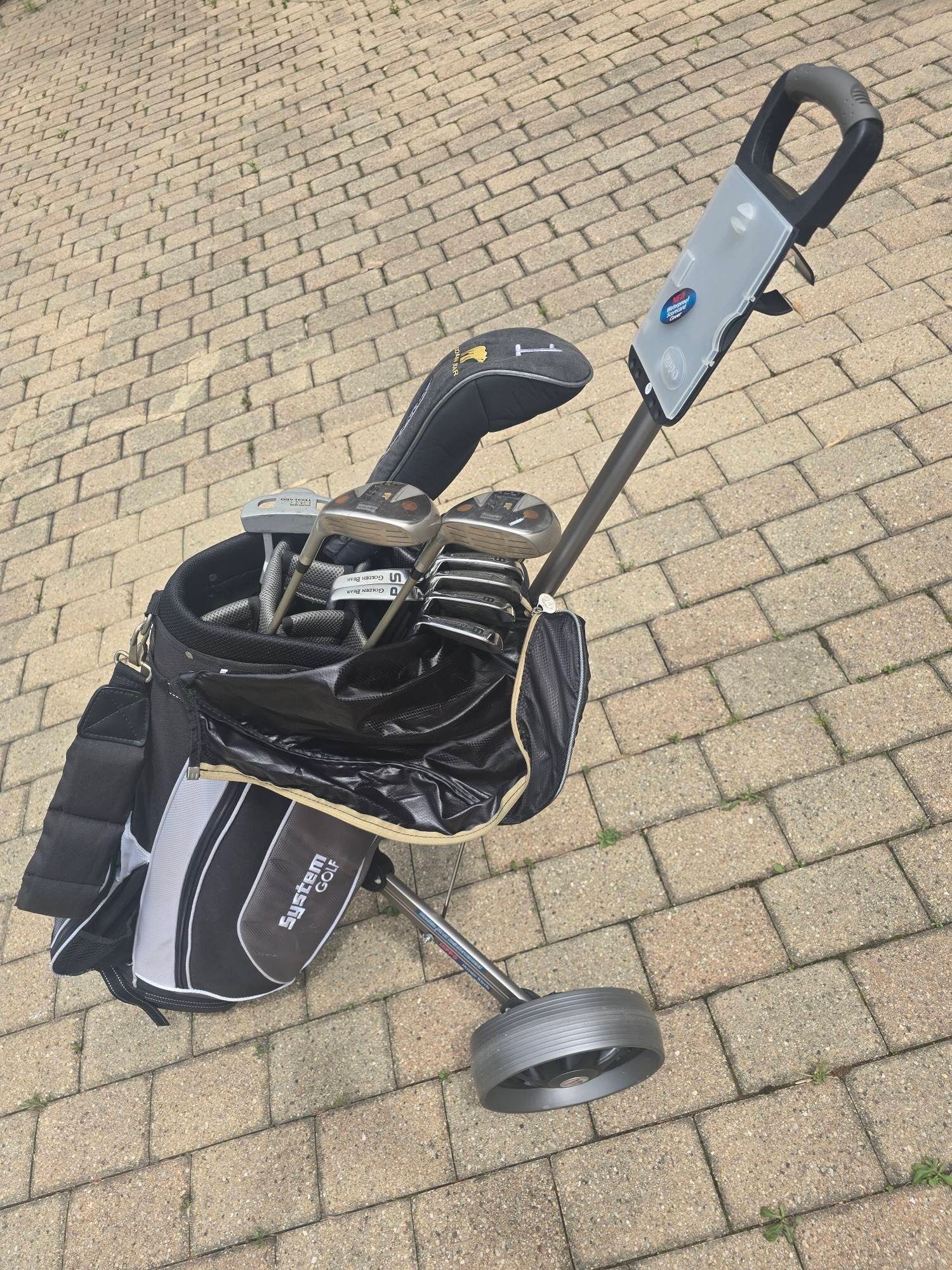 Golf Club Set, Golf Bag and Folding Golf Push Cart PRN your choice - Read Description - Make An Offer